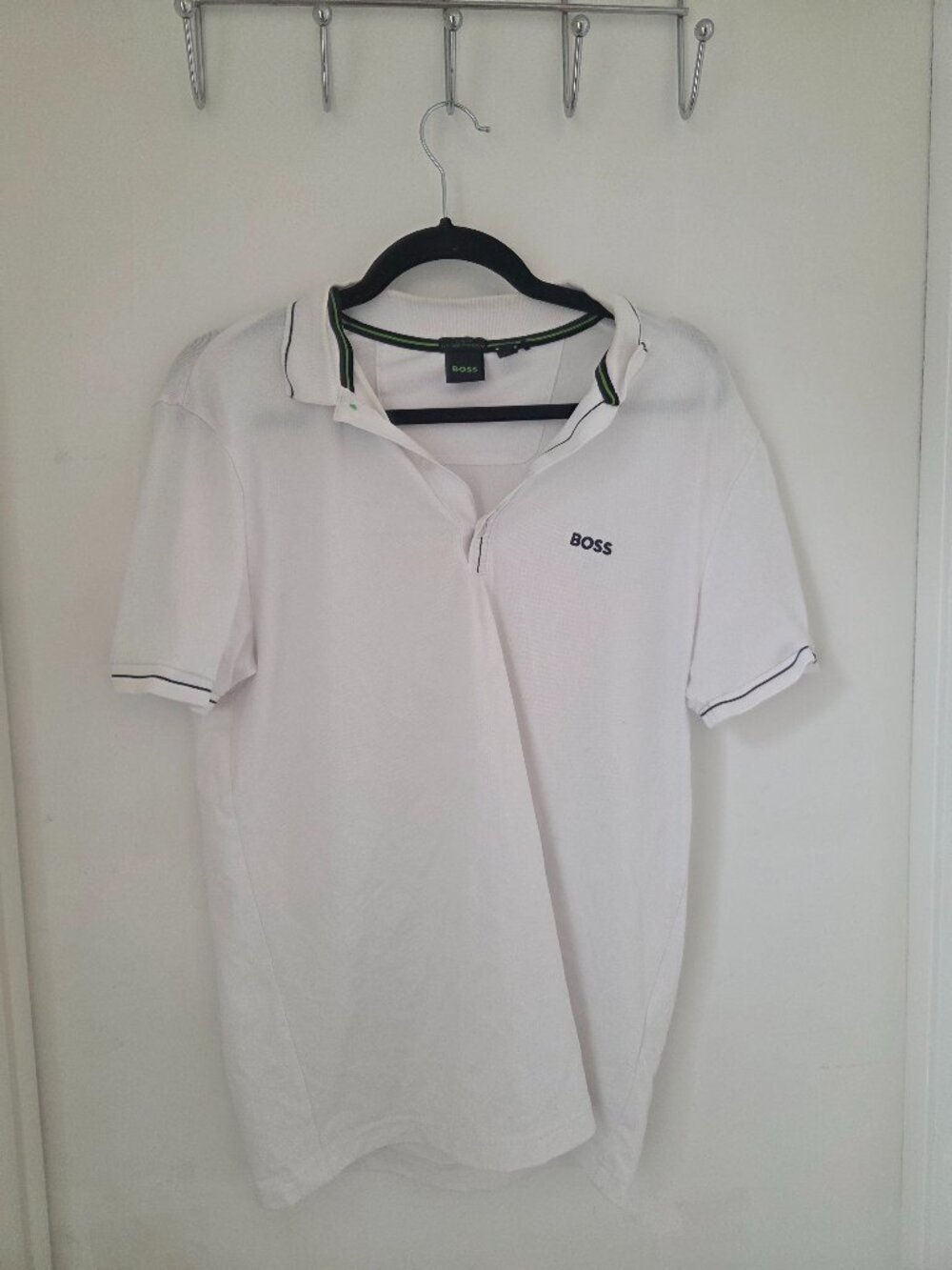 White Polo Tee - Boss - Size M Men's